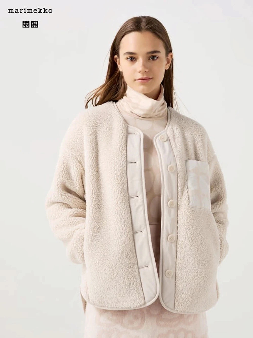Uniqlo x Marimekko Cream Fleece Cardigan